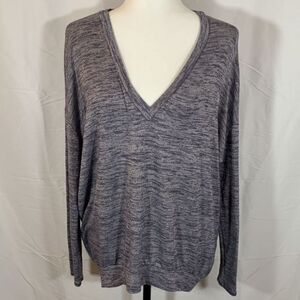 Wilfred Free Heather Grey & Blue Long Sleeve Top